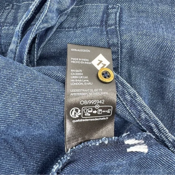 NWT Anthropologie Pilcro V-Neck Wrap Midi Denim cotton Dress Szxs western - Picture 14 of 16